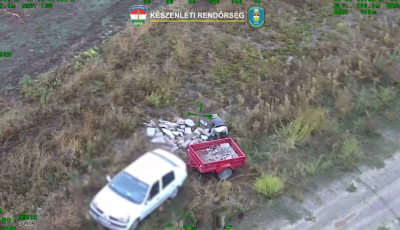 &Eacute;p&iacute;t&eacute;si t&ouml;rmel&eacute;ket pakolt le illeg&aacute;lisan a kiskőr&ouml;si f&eacute;rfi, csak azzal nem sz&aacute;molt, hogy kisz&uacute;rja a rendőrs&eacute;gi helikopter - VIDE&Oacute;